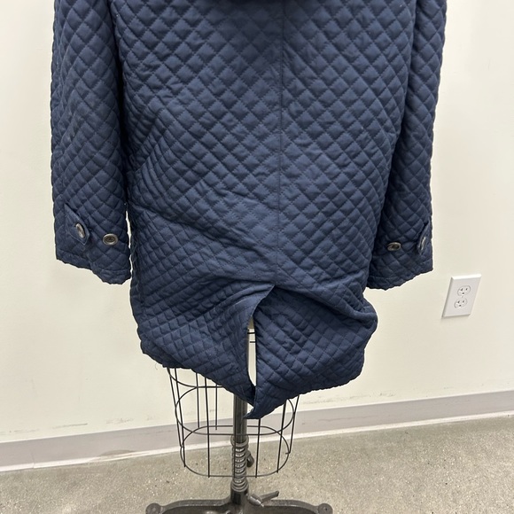 BURBERRY LONDON Blue Winter light quilted Long Jacket Sz 6L - Picture 9 of 10